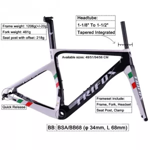 Full Carbon Road Bike Frameset Disc Brake 700 * 25C Thru Axle Aero Bicycle Frame - Picture 1 of 16
