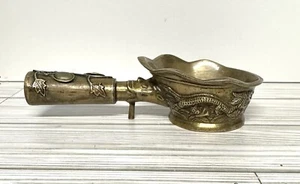 Antique Chinese Brass Coal silk iron wood  Handle Dragon - Picture 1 of 9