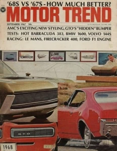 1967 Barracuda 383, AMC race cars, Volvo 122-S BMW tested in vintage Motor Trend - Picture 1 of 2