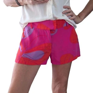 Amanda Uprichard 100% Silk Shorts Pink Purple Orange Abstract Print Size S - Picture 1 of 10