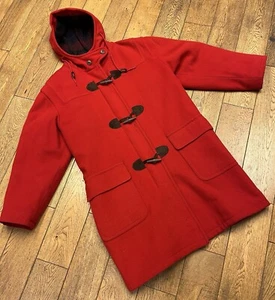 L.L.Bean Made In USA Women’s Pure Wool Duffle Coat Size Medium Colour Red - Picture 1 of 18