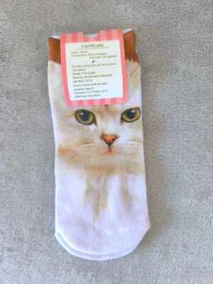 NUEVO 1 pieza BLANCO GATO Calcetines Elegante Joven Sexy Niña Mujeres Adolescentes Ropa Multicolor Foto 1 de 4
