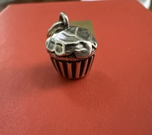 Dije para cupcakes de plata esterlina James Avery retirado - Cupcake de cumpleaños 3D - Imagen 1 de 5