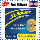 Sellotape Original Golden Multi-Purpose Clear Tape for 18mm x 25m Sticky Tape