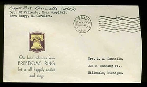 1945 WW2 PATRIOTIC SHERMAN #6014 AMERICAN PATRIOTIC PRESS "FREE" FORT BRAGG  - Picture 1 of 1