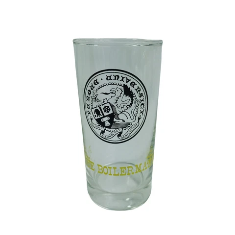 Vintage 1960s Purdue University Boilermakers Drinking Glass Seal Tumbler 12 oz Cover