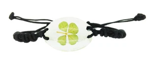 Lucky Real Four Leaf Clover Unisex Bracelet Gift Box Guarantee St Patrick's Day - Picture 1 of 2