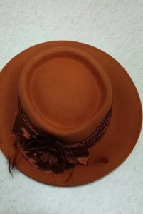  Betmar New York Wool Flower Women’s Hat Brown  - Picture 1 of 5