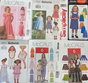 Lote De 6 Patrones De Ropa Niñas McCalls Butterick & Simplicity CORTADOS EN Tallas 5/6 - Imagen 1 de 7