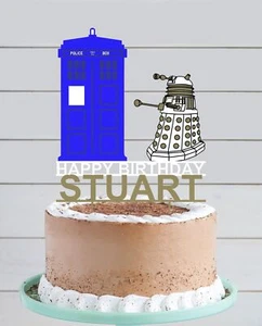 Doc Who Tardis Dalek personalisiert individuell JEDE FARBE Herren Geburtstag KUNSTSTOFF Kuchen - Bild 1 von 4
