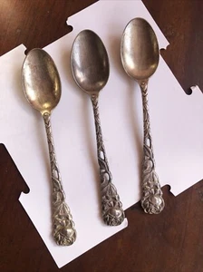 3 VINTAGE EUROPEAN 800 SILVER SPOON 3471 - Picture 1 of 5