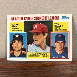 1984 Topps Career Strikeout Leaders Nolan Ryan, Steve Carlton, Tom Seaver #707 - Picture 1 of 3