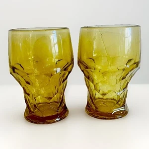 (2) Vintage Wikinger 5" Braunglas Georgische Trinkgläser 8 Oz Wabenmuster - Bild 1 von 6