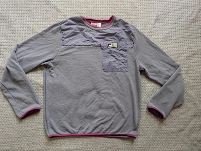 Sudadera Fila White Rock Para Hombre Gris Medio Nailon Yugo Bolsillo en el Pecho Borde Rosa Foto 1 de 4