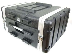 6 HE Double Door Hartschlenrack Flightcase KR-19, 6HE ABS Kunststoffrack schwarz - Picture 1 of 11