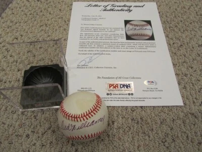 Gorgeous Ted Williams Signed Autographed OAL Baseball Ball PSA/DNA Mint 9 - Image 1 of 4