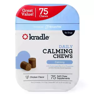 Kradle Calming Daily Soft Chews Stress and Anxiety in Dogs, Chicken Flavor 75 ct - Picture 1 of 6