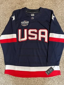 Team USA 4 Nations Face-Off Blank AUTHENTIC Fanatics Premium Jersey SIZE 50 - Picture 1 of 9