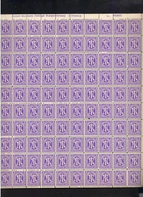 Vintage AM Post Deutschland 3 Pfenning Full Sheet Stamps Deutsche Post M OG NH - Image 1 of 2