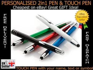 Promotional Personalised Laser Engraved Metal Ballpoint Stylus Pen! Gift IDEA :) - Picture 1 of 10