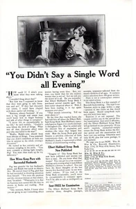 Publicidad impresa vintage 1927 No dijiste una sola palabra toda la noche Wm H Wise Book anuncio - Imagen 1 de 2