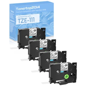 Compatible para Brother P-Touch Label Maker TZ TZe 111 Cartuchos de Cinta Transparente 4 PIEZAS - Imagen 1 de 15