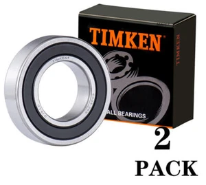 (2 PACK) TIMKEN 6005-2RS 25X47X12MM Double Rubber Seal Ball Bearings - Picture 1 of 6