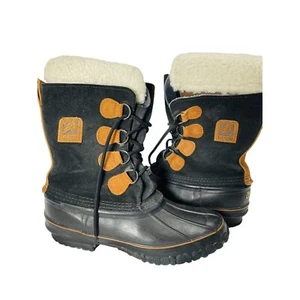 LaCrosse Snow Boots Black Suede Fiberglass Shank USA Women's Size 8 Insulated - Picture 1 of 12