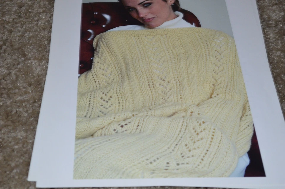 Plymouth Knitting Pattern IN81 Lace & Rib Afghan - Image 1 of 1