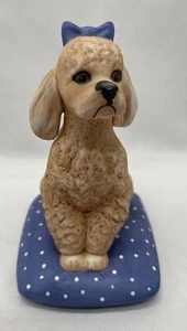 Vintage 1987 Franklin Mint Apricot Poodle Dog Figurine Statue 4” - Picture 1 of 5