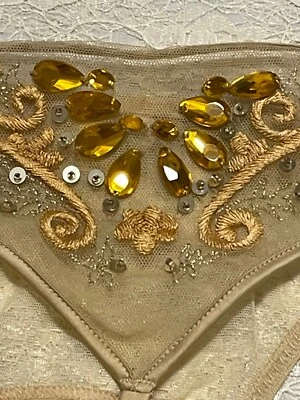 La Perla Etiqueta Negra Gioielli M Tanga Estilo Panty Erótico Cuentas Dorado Foto 1 de 4