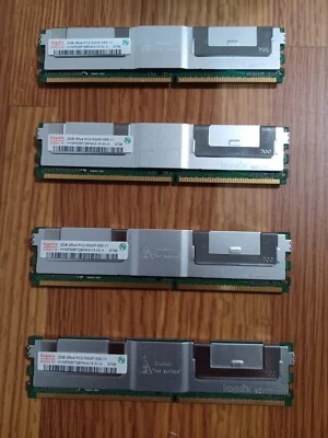 Lot of (4) Hynix 2GB 2Rx4 PC2-5300F DDR2-667 Memory Module HYMP525F72BP4N3 - Image 1 of 4