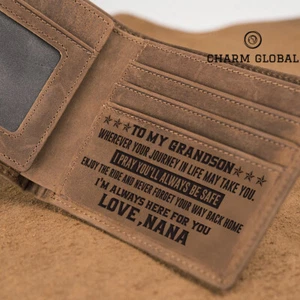 Personalized Wallet For Grandson, Graduation Gifts, To My Grandson Wallet W100 - Picture 1 of 6