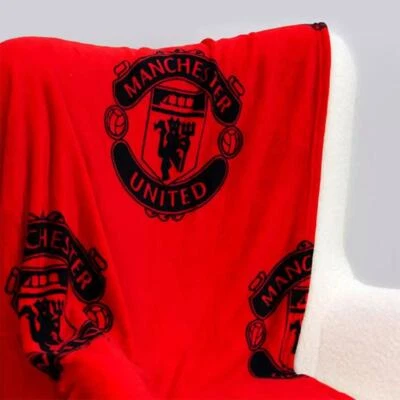 Manchester United FC Fleece Decke Groß Sofabett Überwurf Fußball Kids Badezimmer - Bild 1 von 4