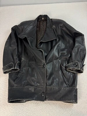 The Sheepskin Warehouse Mens Real Leather Motorcycle Jacket Lined Black 2XL - Image 1 of 4