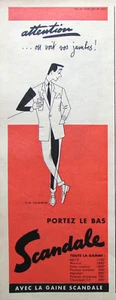 PUBLICITÉ DE PRESSE 1955 PORTEZ LE BAS SCANDALE - R.DE LAVERERIE - Imagen 1 de 1