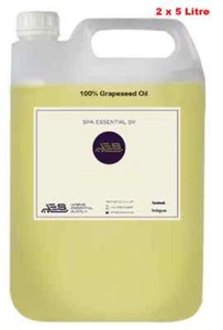 Grapeseed Oil 10 Litres 10L (2 x 5000L) Carrier Oil Massage Skin 5000ml - Picture 1 of 6