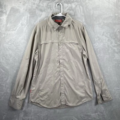 Camisa Craghoppers Para Hombre Grande Abotonada Nosilife Elastizada Pesca Rollo Pestañas Bolsillo Foto 1 de 4