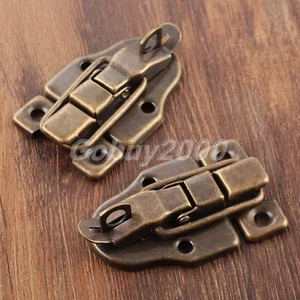 Retro Wood Gift Jewelry Box Toggle Latch Hasps Chest Cabinet Lock Clasp Latch HQ - Picture 1 of 12