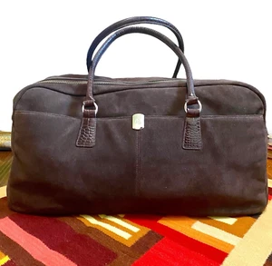 Ralph Lauren Brown Suede Leather 21” Duffle Bag Carry On Weekender Luggage READ! - Picture 1 of 14
