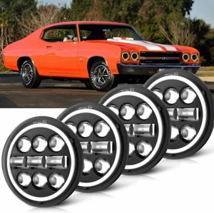 For Chevy Chevelle 1964-1970 5.75" 5-3/4 inch LED Headlights Hi/Lo Beam DRL 4PCS - Picture 1 of 8