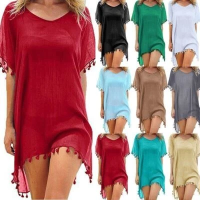 Women Beach Cover Up Swimsuit Beachwear Dress Summer Bikini Swimwear Kaftan - Image 1 of 4