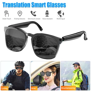 Smart Glasses AI Bluetooth Sunglasses 145 Languages Translation for Women Men - Picture 1 of 10