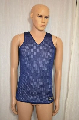 Camiseta deportiva de baloncesto reversible Russell para hombre azul marino, blanca Foto 1 de 4