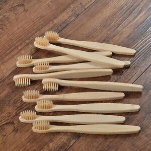 500 Pcs Bamboo Toothbrush Biodegradable Natural Wooden Eco Friendly Brand New
