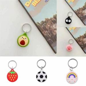 For AirTag Case Football Fruit Cartoon Soft Silicone Key Ring Anti Lost Holder - Picture 1 of 14