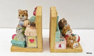 Par de soportes para libros de poliresina, polystone, gatos juguetones - Imagen 1 de 1