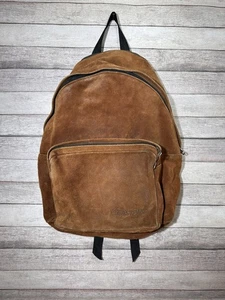 Vintage Eastpak Suede Leather Backpack Made In USA 80s 90s Distressed - Picture 1 of 10