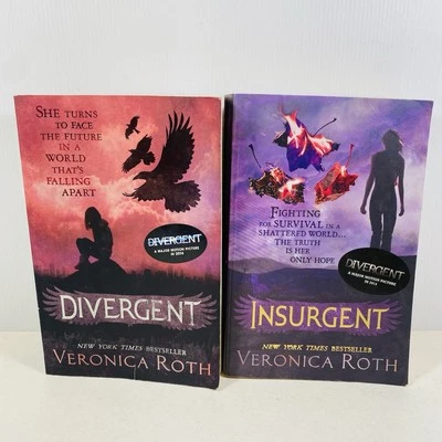 2 Lot Veronica Roth Divergent Series- Insurgent & Divergent Medium Paperbacks - Image 1 of 4