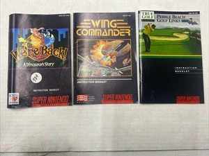 Lot Of 3 SNES Manual Instruction ONLY Wing Commander We’re Back True Golf - Picture 1 of 2